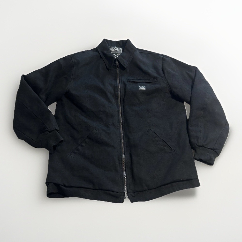 Dixxon Flannel Workhorse 2.0 Jacket Mens L Black Canvas Quilt Lined Full Zip